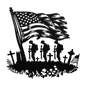 Fallen US Soldiers With American Flag Metal Wall Art - MAIKERU STUDIO