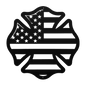 US Firefighters Maltese Cross With American Flag Metal Wall Art - MAIKERU STUDIO