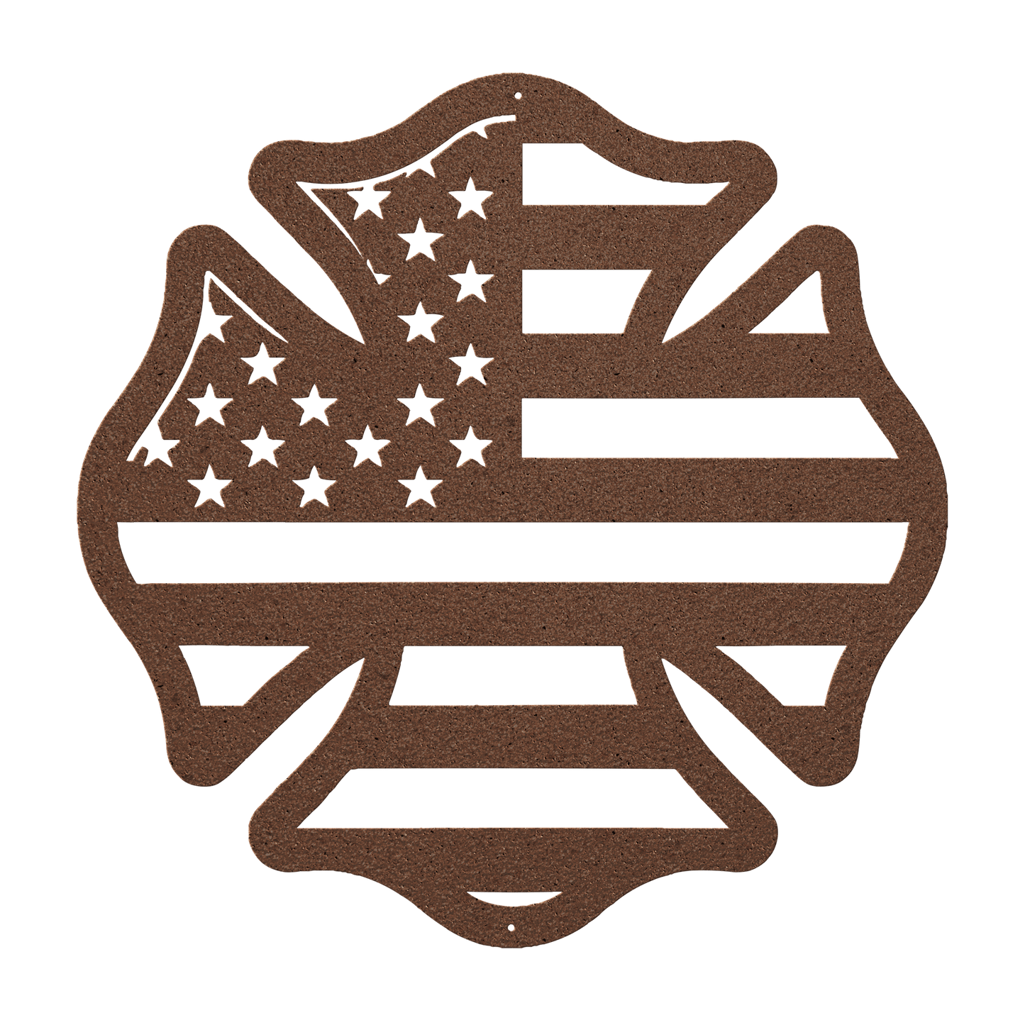 US Firefighters Maltese Cross With American Flag Metal Wall Art - MAIKERU STUDIO