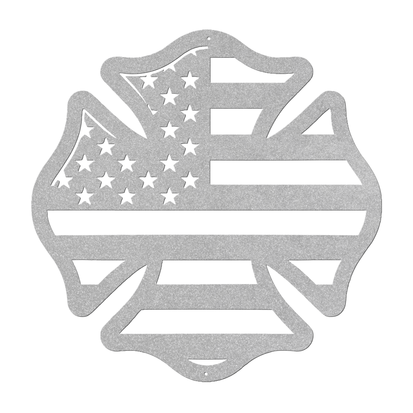 US Firefighters Maltese Cross With American Flag Metal Wall Art - MAIKERU STUDIO