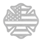US Firefighters Maltese Cross With American Flag Metal Wall Art - MAIKERU STUDIO
