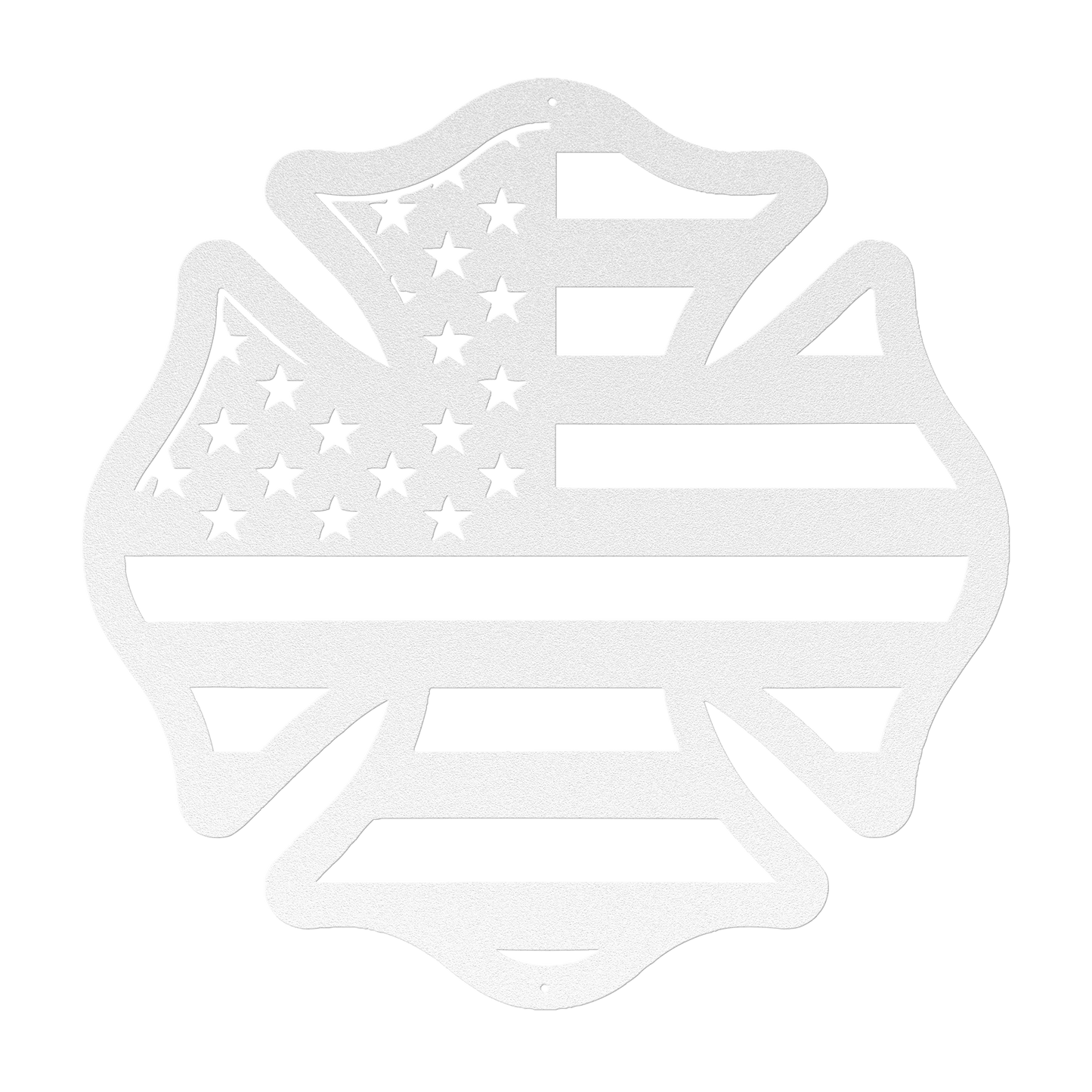 US Firefighters Maltese Cross With American Flag Metal Wall Art - MAIKERU STUDIO