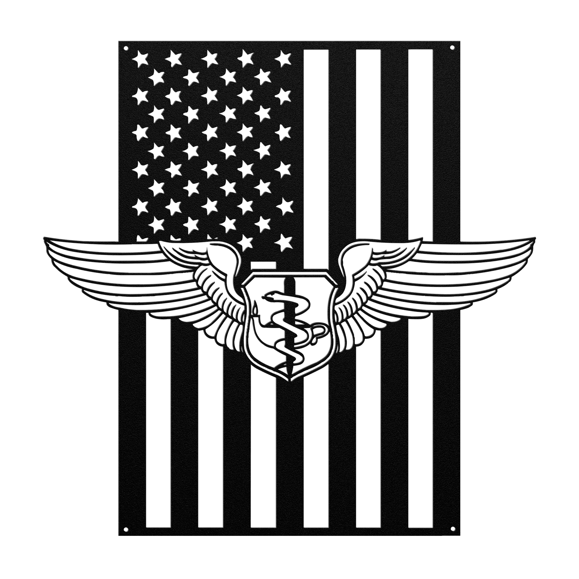 Flight Nurse Wings | American Flag Tribute - MAIKERU STUDIO