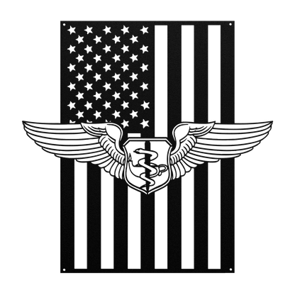 Flight Nurse Wings | American Flag Tribute - MAIKERU STUDIO