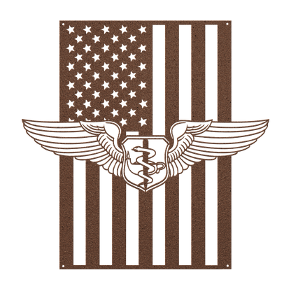 Flight Nurse Wings | American Flag Tribute - MAIKERU STUDIO