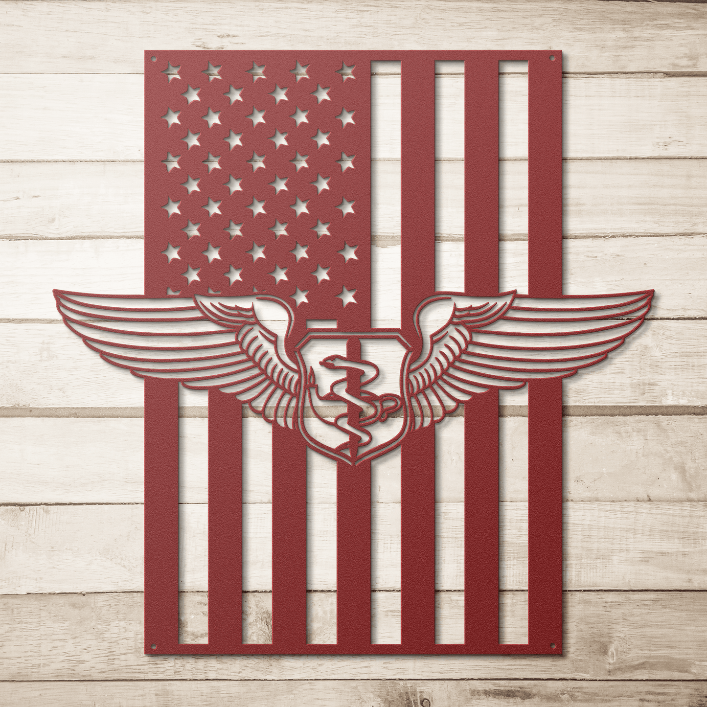 Flight Nurse Wings | American Flag Tribute - MAIKERU STUDIO