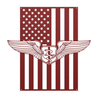 Flight Nurse Wings | American Flag Tribute - MAIKERU STUDIO