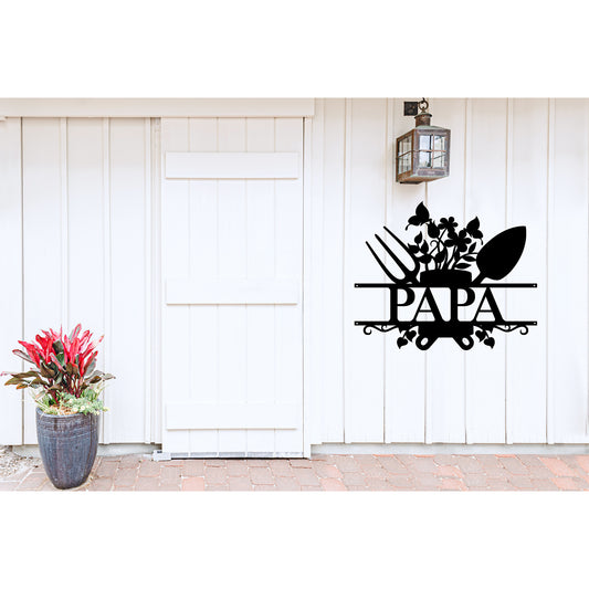 Papa Garden Sign Metal Wall Art - MAIKERU STUDIO