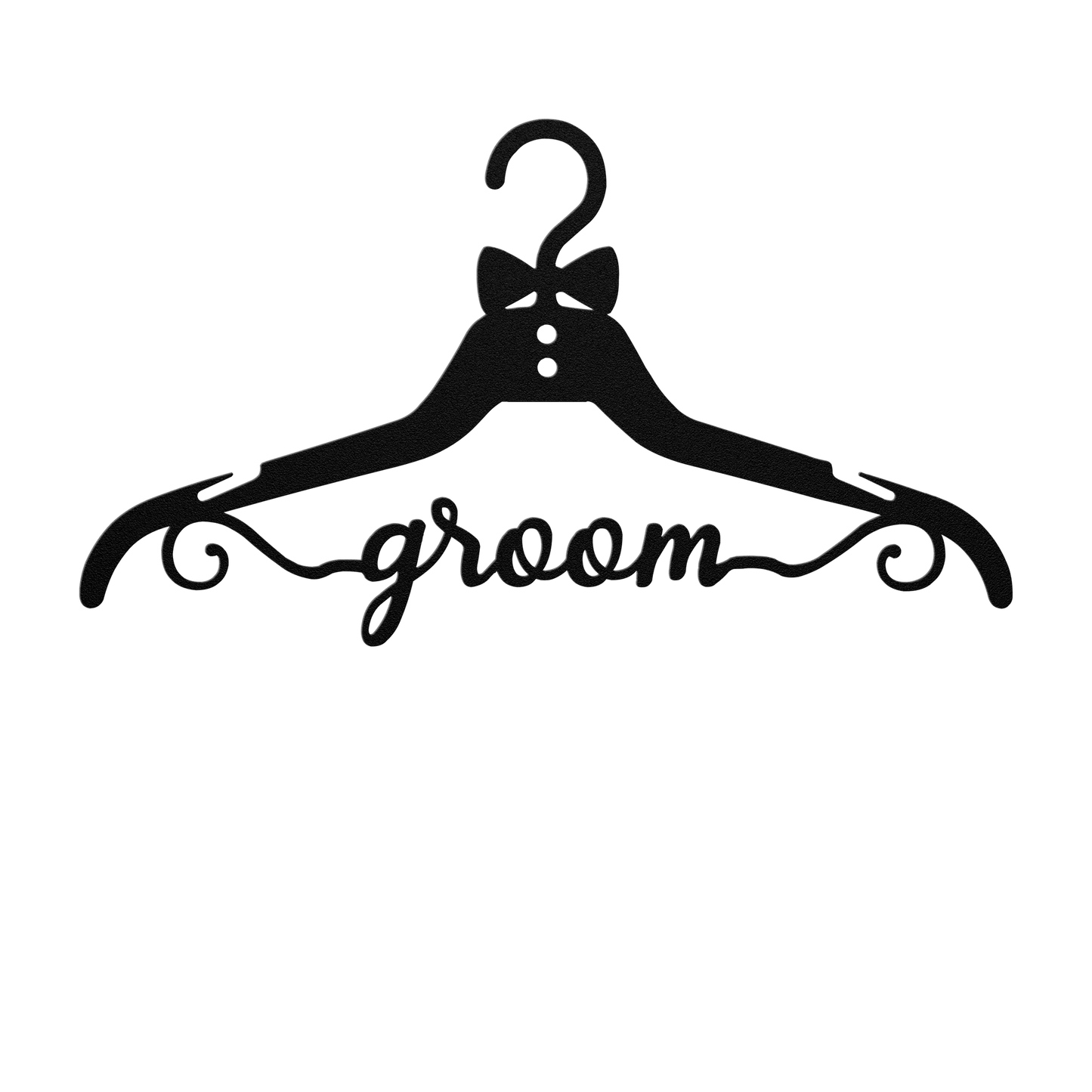Fun Groom Wedding Coat Hanger Metal Wall Art - MAIKERU STUDIO