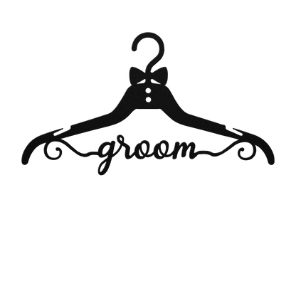Fun Groom Wedding Coat Hanger Metal Wall Art - MAIKERU STUDIO