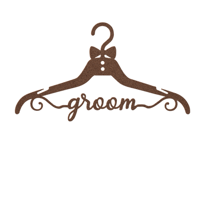 Fun Groom Wedding Coat Hanger Metal Wall Art - MAIKERU STUDIO