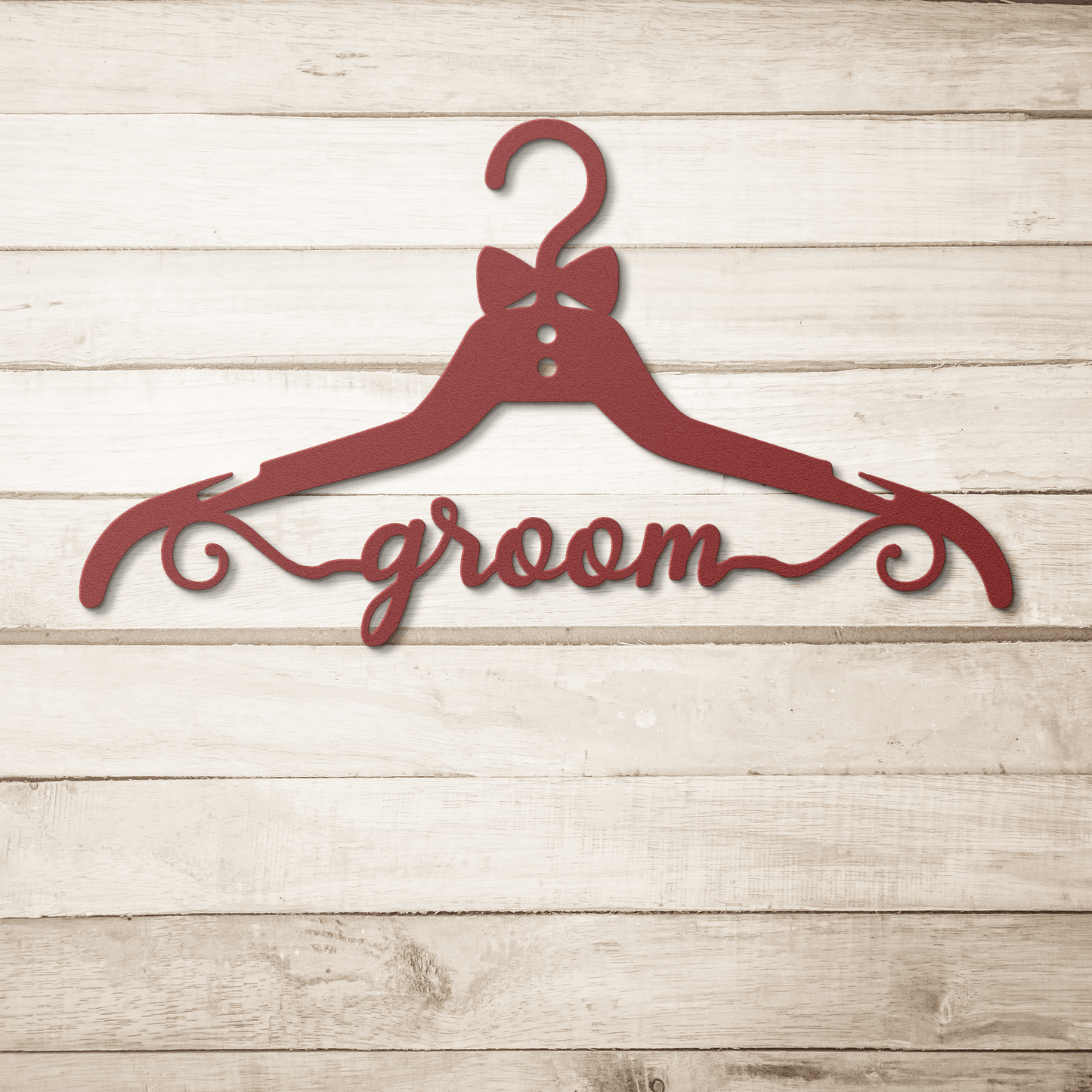 Fun Groom Wedding Coat Hanger Metal Wall Art - MAIKERU STUDIO