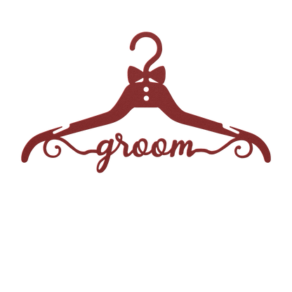 Fun Groom Wedding Coat Hanger Metal Wall Art - MAIKERU STUDIO