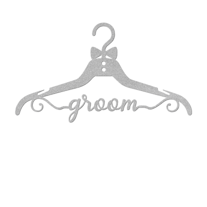 Fun Groom Wedding Coat Hanger Metal Wall Art - MAIKERU STUDIO