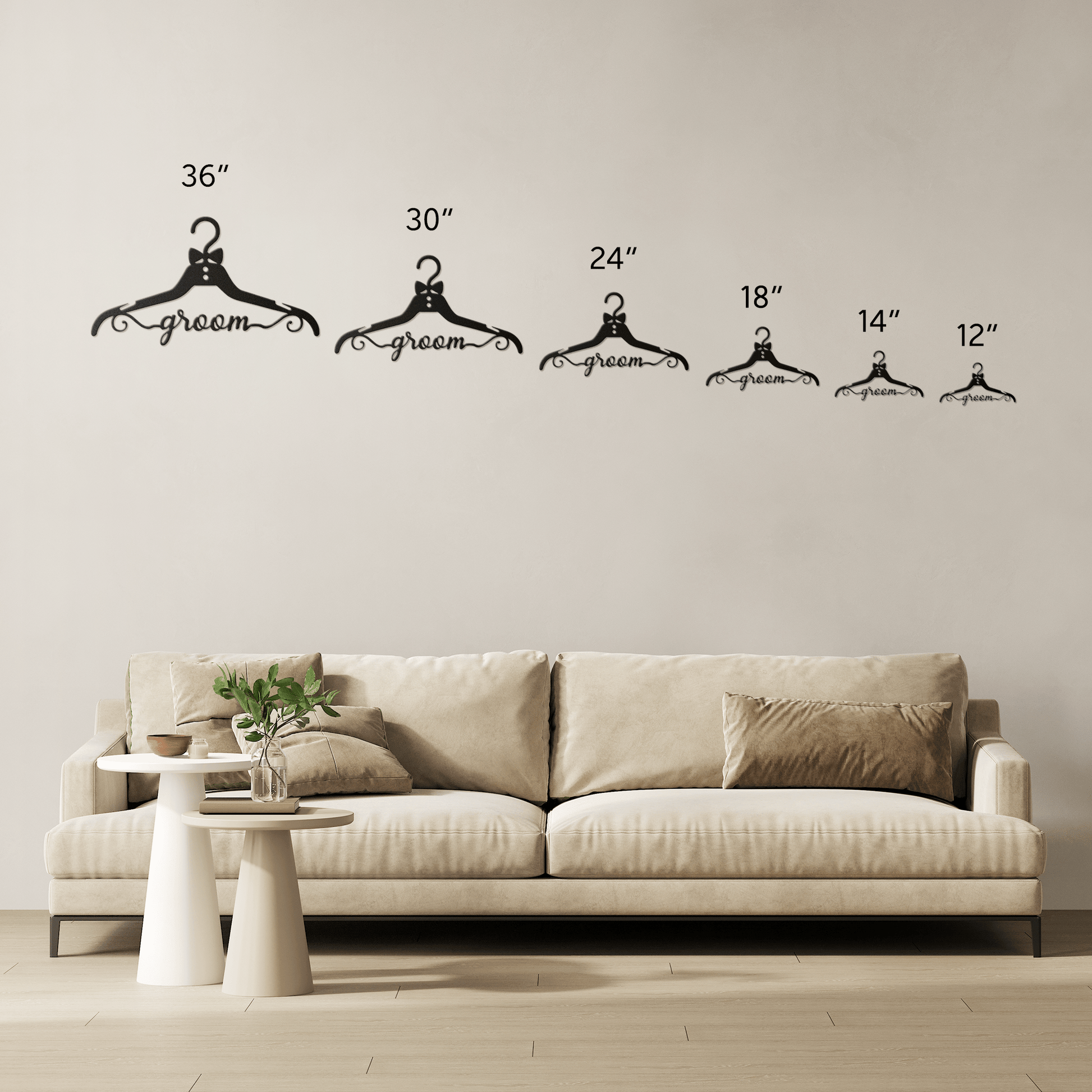Fun Groom Wedding Coat Hanger Metal Wall Art - MAIKERU STUDIO