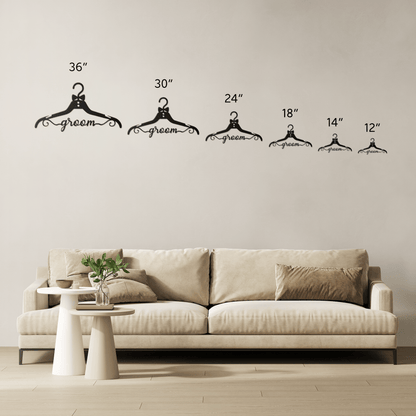 Fun Groom Wedding Coat Hanger Metal Wall Art - MAIKERU STUDIO