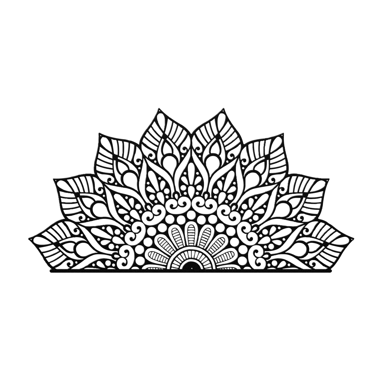 Half Mandala - Rising Bloom Metal Wall Art - MAIKERU STUDIO
