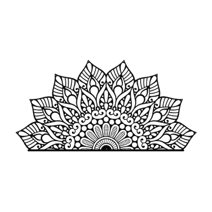 Half Mandala - Rising Bloom Metal Wall Art - MAIKERU STUDIO