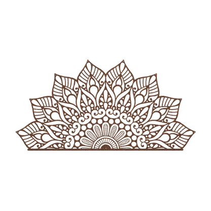 Half Mandala - Rising Bloom Metal Wall Art - MAIKERU STUDIO