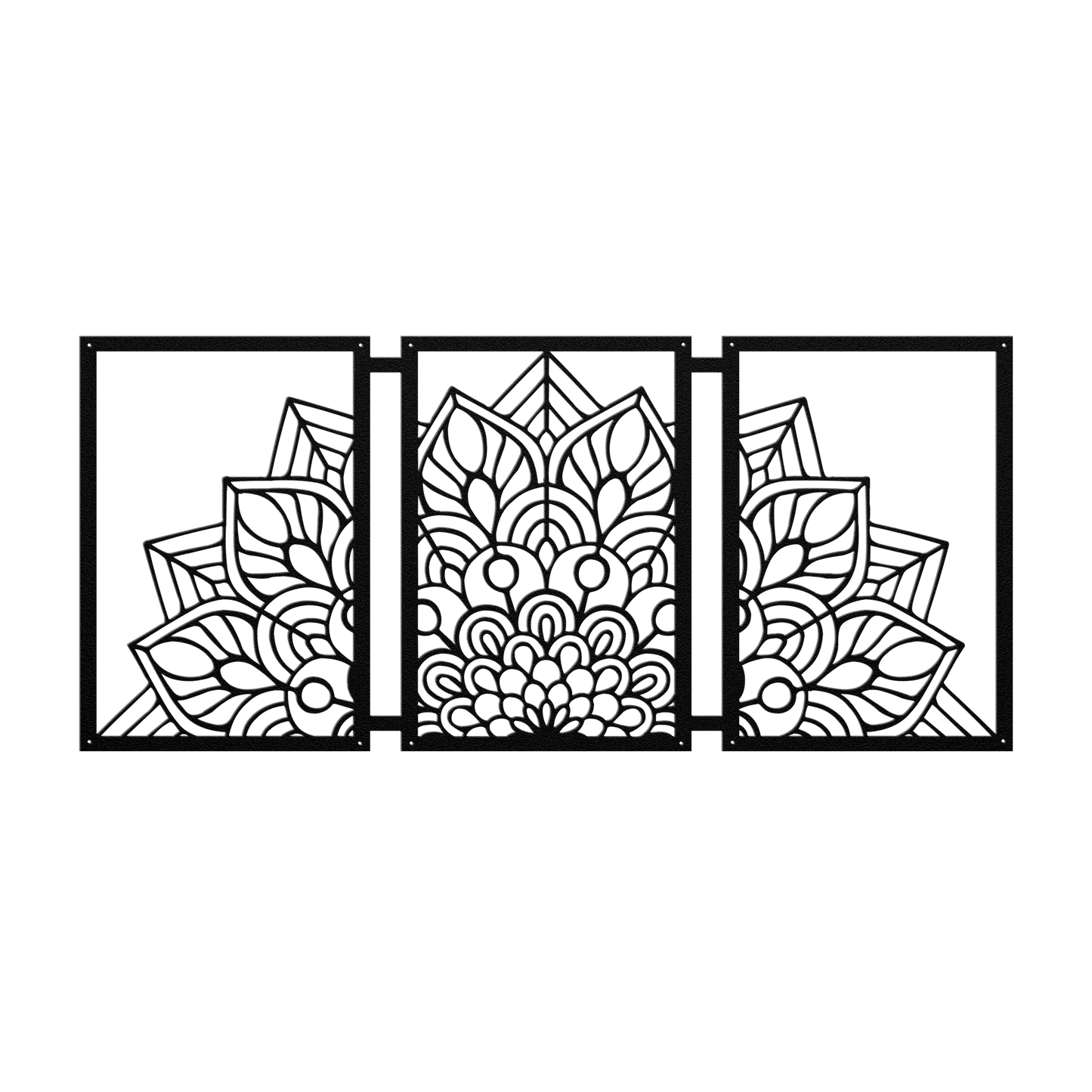 Half Mandala Picture Frame Set Metal Wall Art - MAIKERU STUDIO