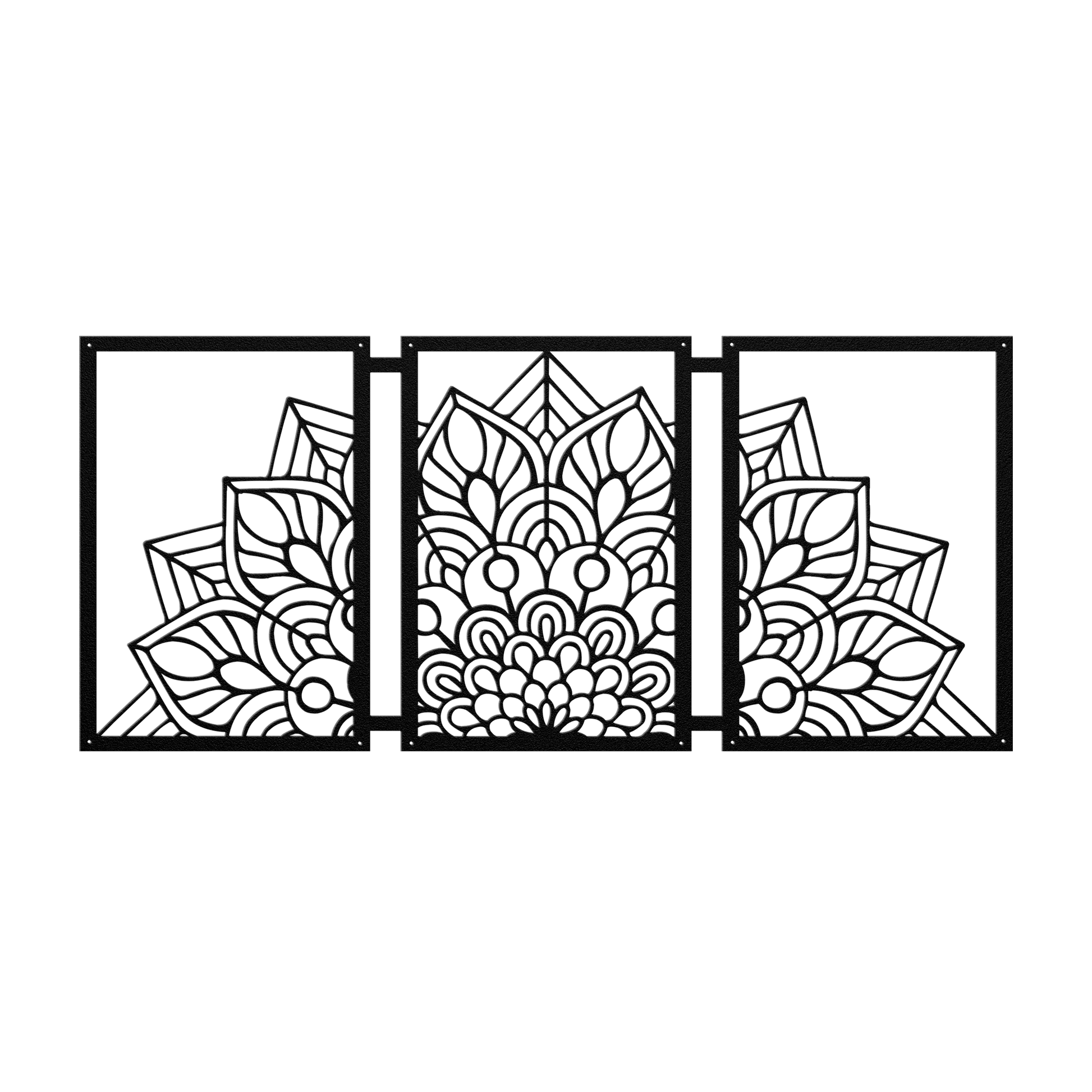 Half Mandala Picture Frame Set Metal Wall Art - MAIKERU STUDIO