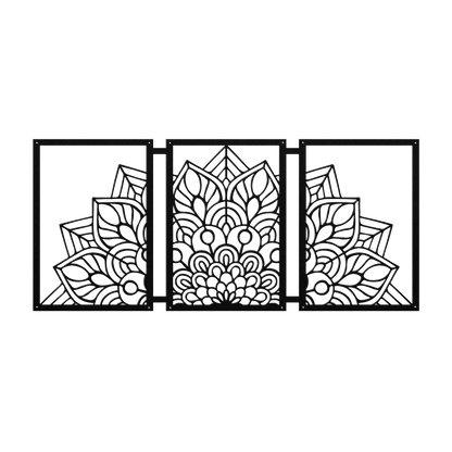 Half Mandala Picture Frame Set Metal Wall Art - MAIKERU STUDIO