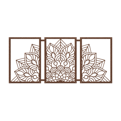 Half Mandala Picture Frame Set Metal Wall Art - MAIKERU STUDIO