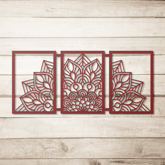 Half Mandala Picture Frame Set Metal Wall Art - MAIKERU STUDIO