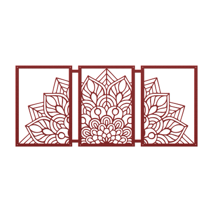 Half Mandala Picture Frame Set Metal Wall Art - MAIKERU STUDIO