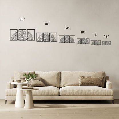 Half Mandala Picture Frame Set Metal Wall Art - MAIKERU STUDIO