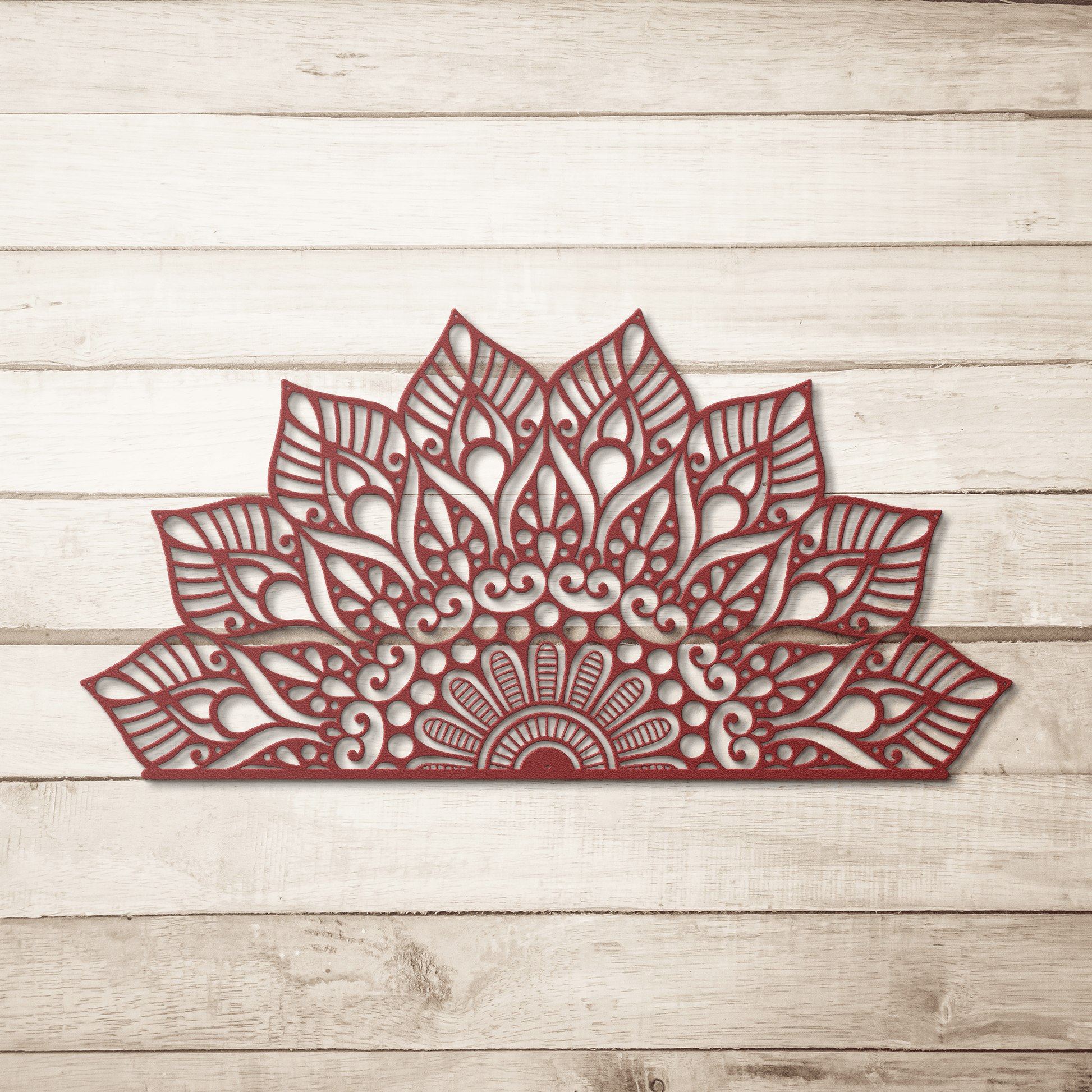 Half Mandala - Rising Bloom Metal Wall Art - MAIKERU STUDIO