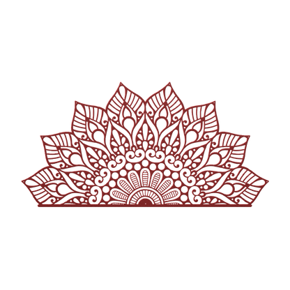Half Mandala - Rising Bloom Metal Wall Art - MAIKERU STUDIO