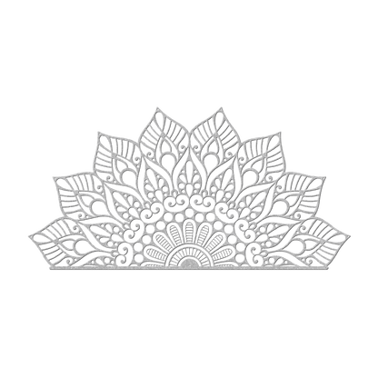 Half Mandala - Rising Bloom Metal Wall Art - MAIKERU STUDIO