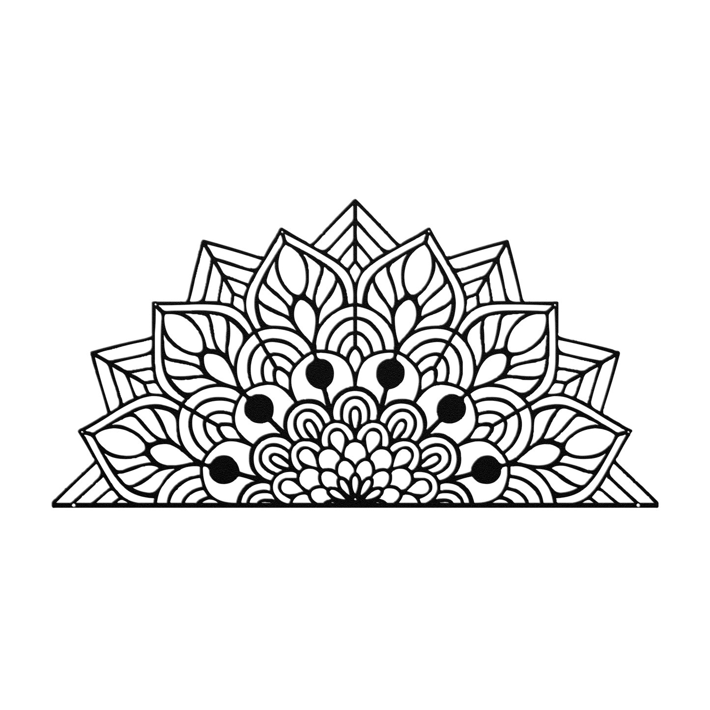 Half Mandala - Petal Harmony Metal Wall Art - MAIKERU STUDIO