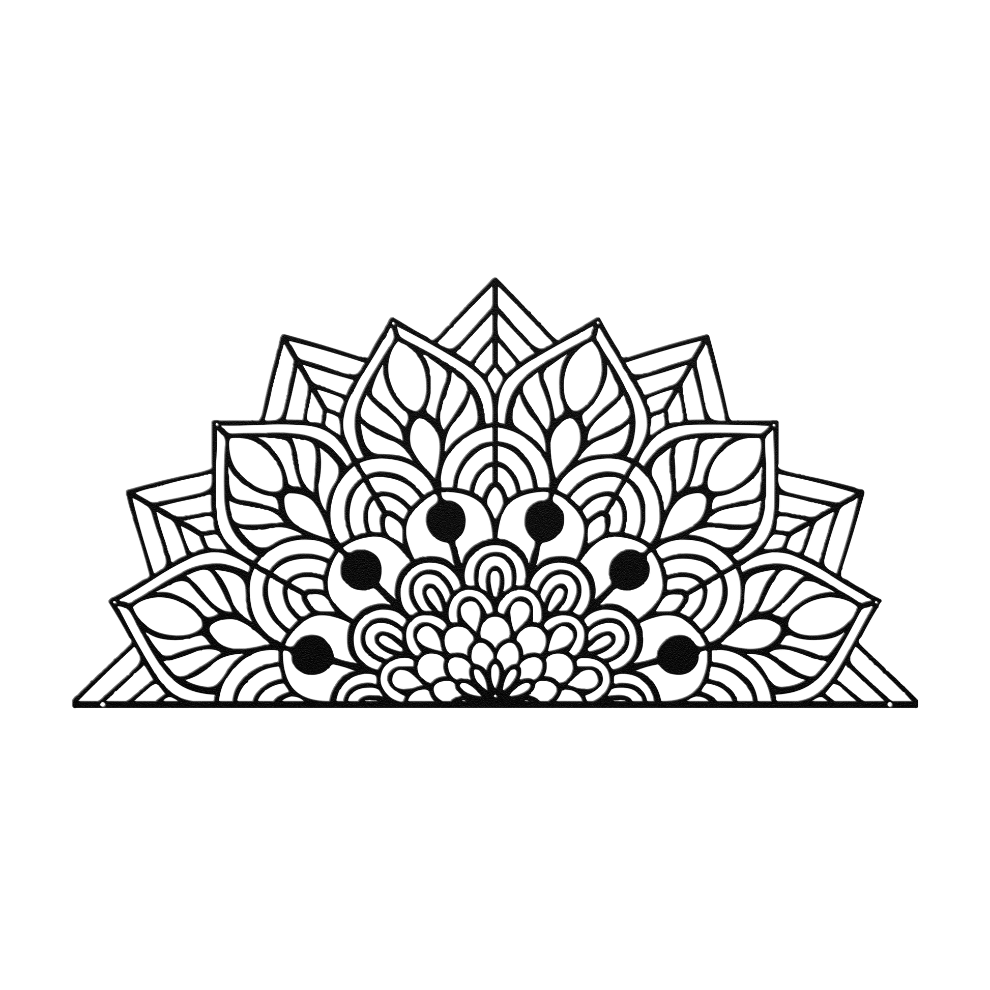Half Mandala - Petal Harmony Metal Wall Art - MAIKERU STUDIO
