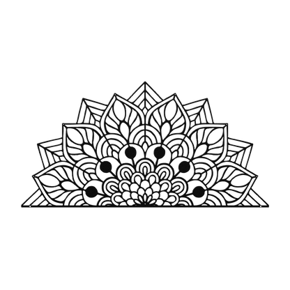 Half Mandala - Petal Harmony Metal Wall Art - MAIKERU STUDIO