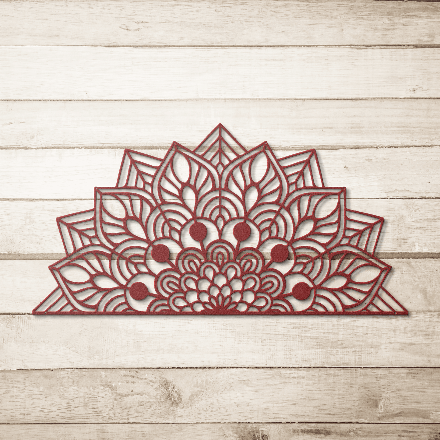 Half Mandala - Petal Harmony Metal Wall Art - MAIKERU STUDIO