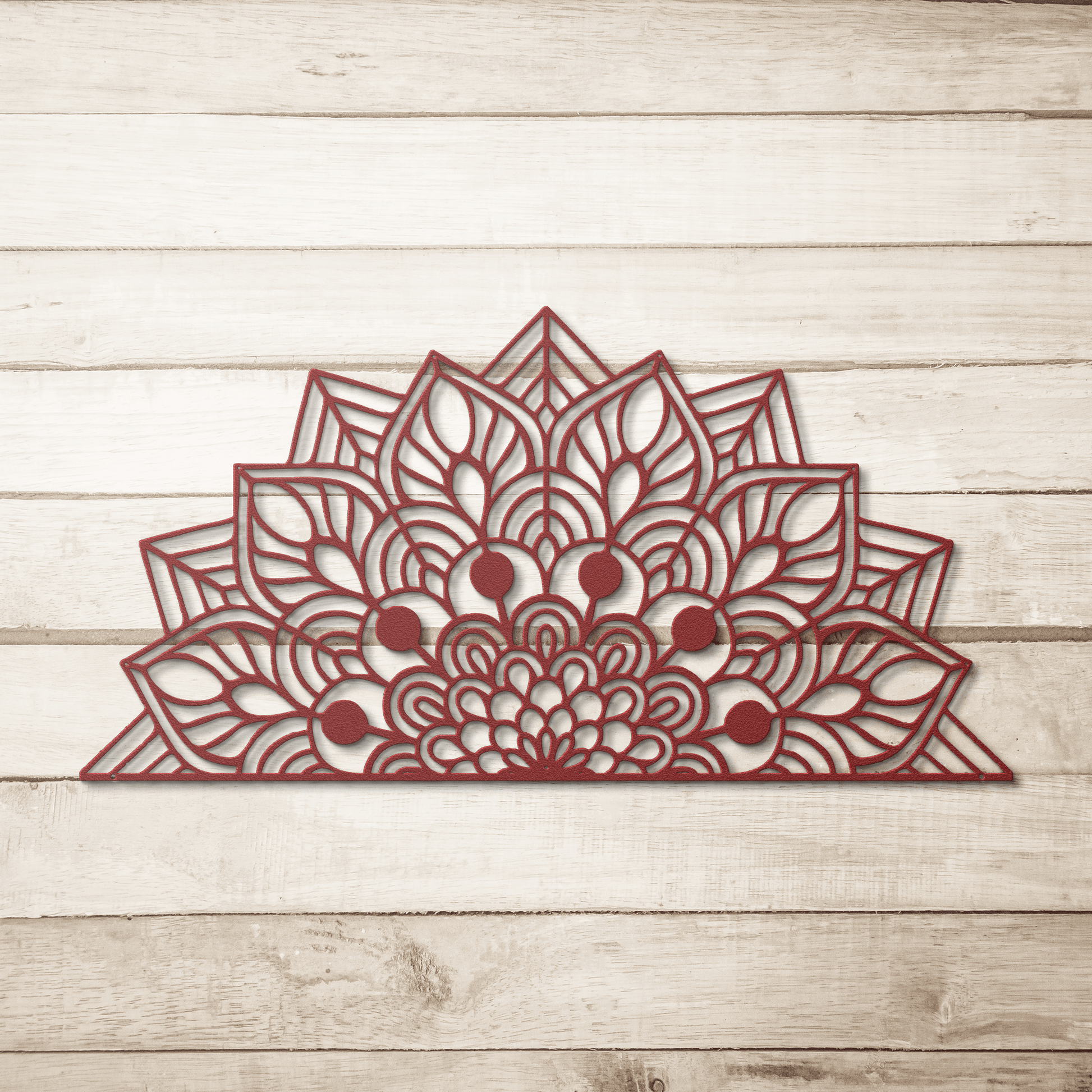 Half Mandala - Petal Harmony Metal Wall Art - MAIKERU STUDIO