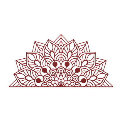 Half Mandala - Petal Harmony Metal Wall Art - MAIKERU STUDIO