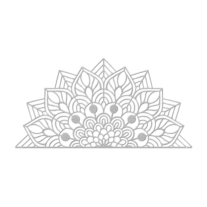 Half Mandala - Petal Harmony Metal Wall Art - MAIKERU STUDIO