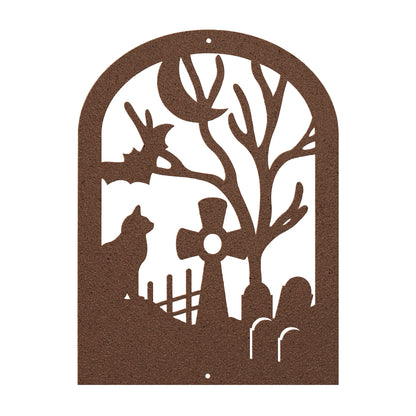 Halloween Gravestone With Cat And Graveyard - MAIKERU STUDIO