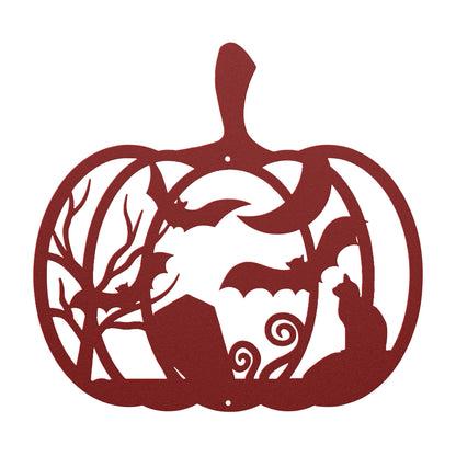 Halloween Pumpkin With Bats And Coffin - MAIKERU STUDIO