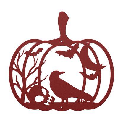 Halloween Pumpkin With Skull And Crow - MAIKERU STUDIO
