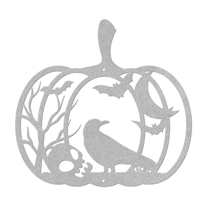 Halloween Pumpkin With Skull And Crow - MAIKERU STUDIO