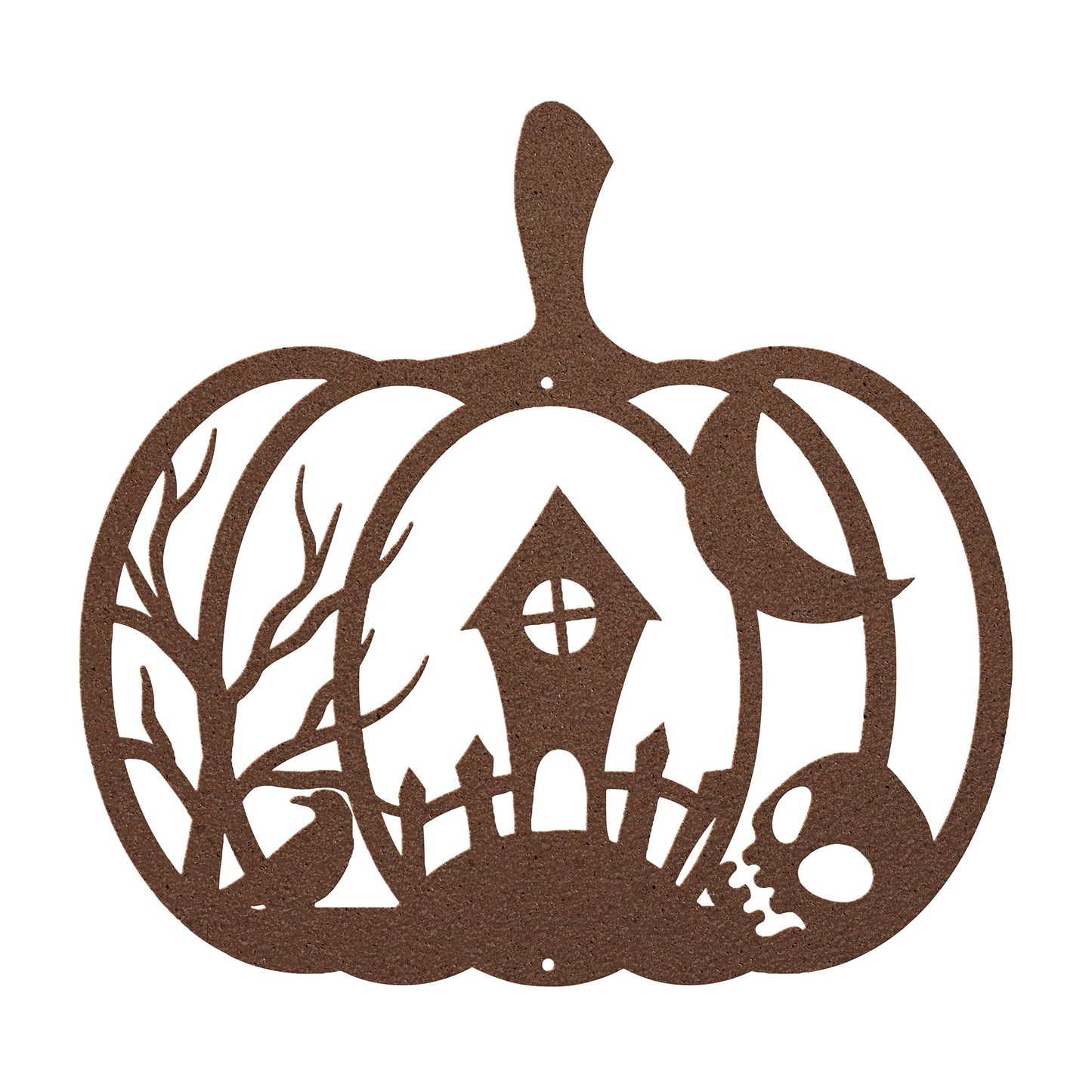 Halloween Pumpkin With Skull And House - MAIKERU STUDIO