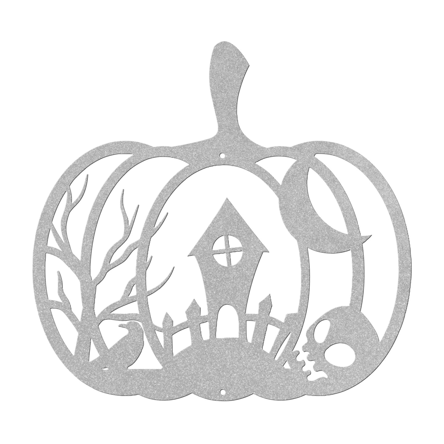 Halloween Pumpkin With Skull And House - MAIKERU STUDIO