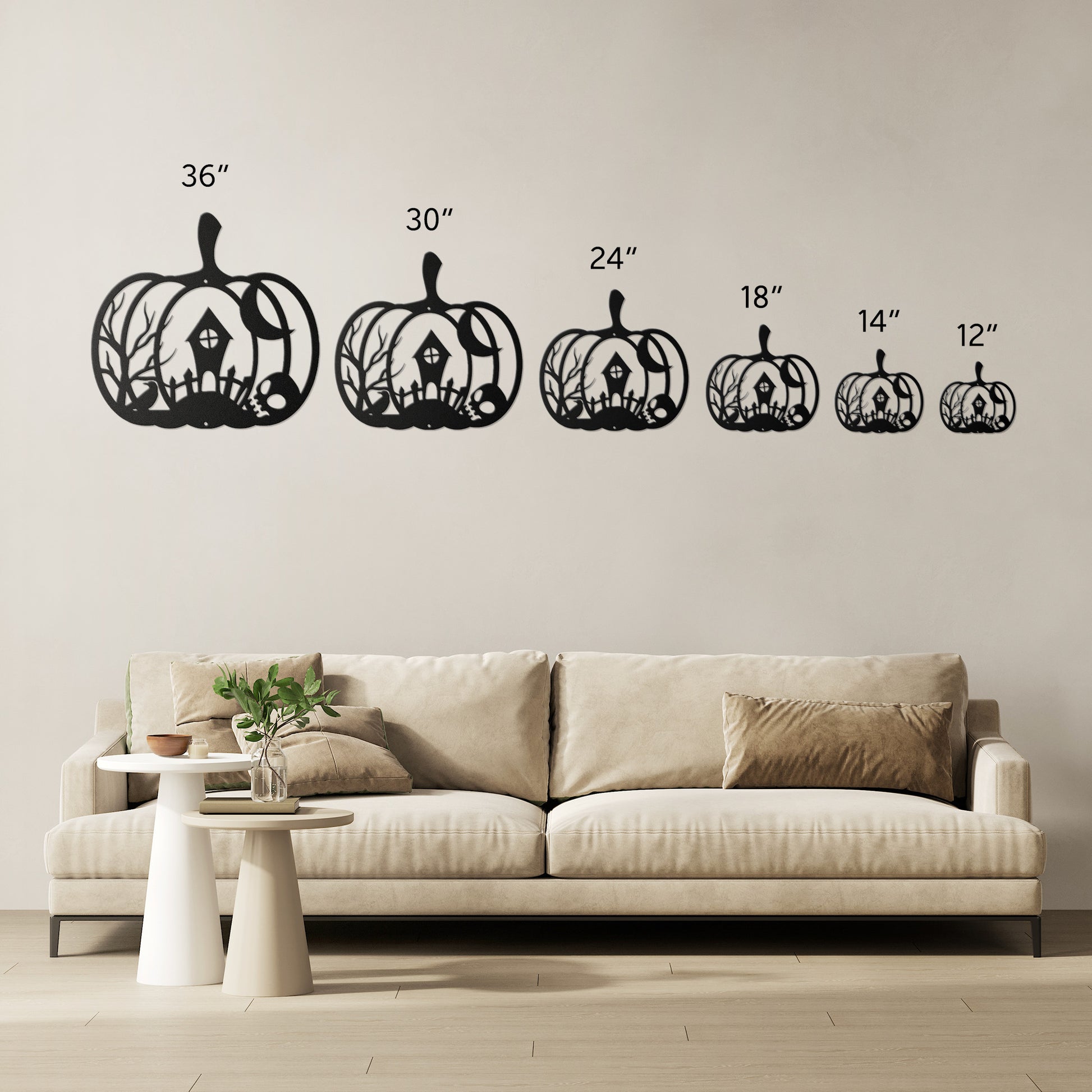Halloween Pumpkin With Skull And House - MAIKERU STUDIO
