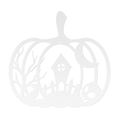 Halloween Pumpkin With Skull And House - MAIKERU STUDIO