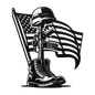 Honor the Fallen - Patriotic Battlefield Cross Metal Wall Art For Veterans - MAIKERU STUDIO