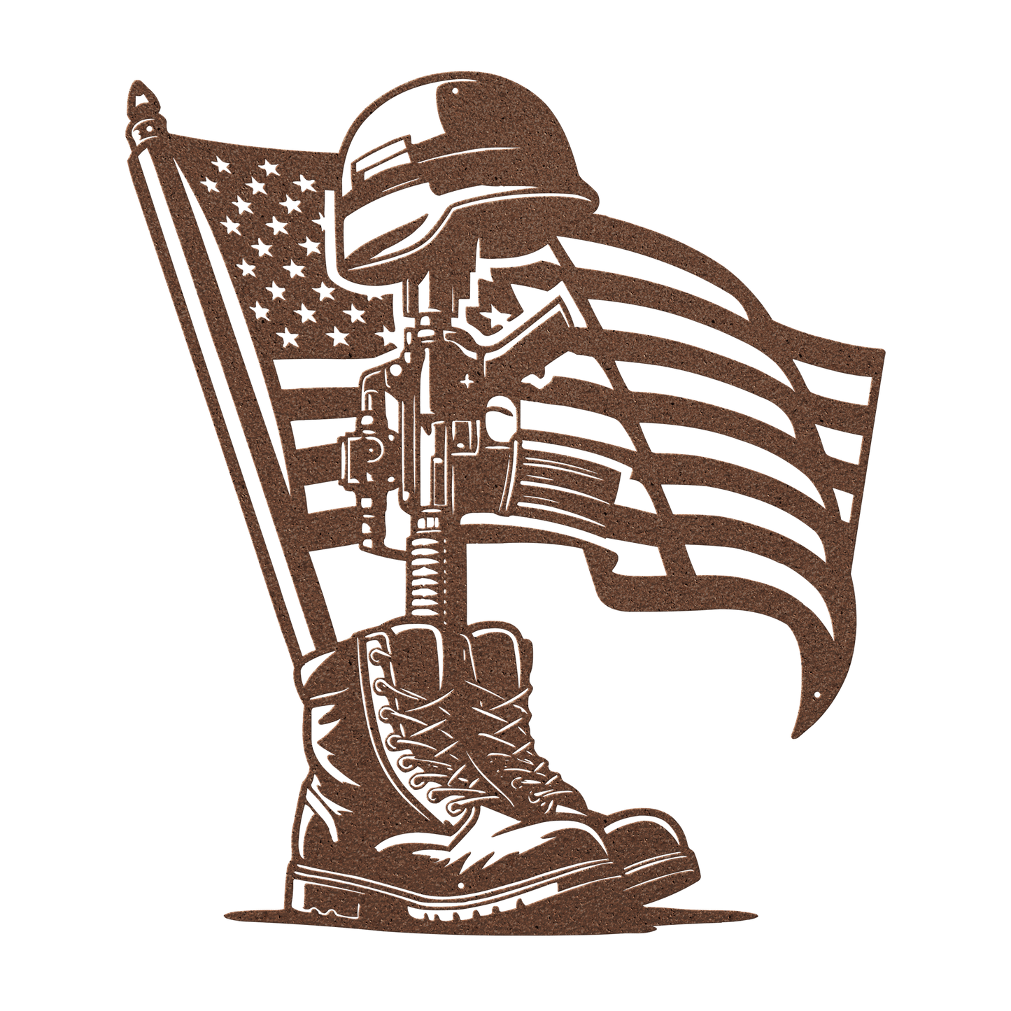 Honor the Fallen - Patriotic Battlefield Cross Metal Wall Art For Veterans - MAIKERU STUDIO